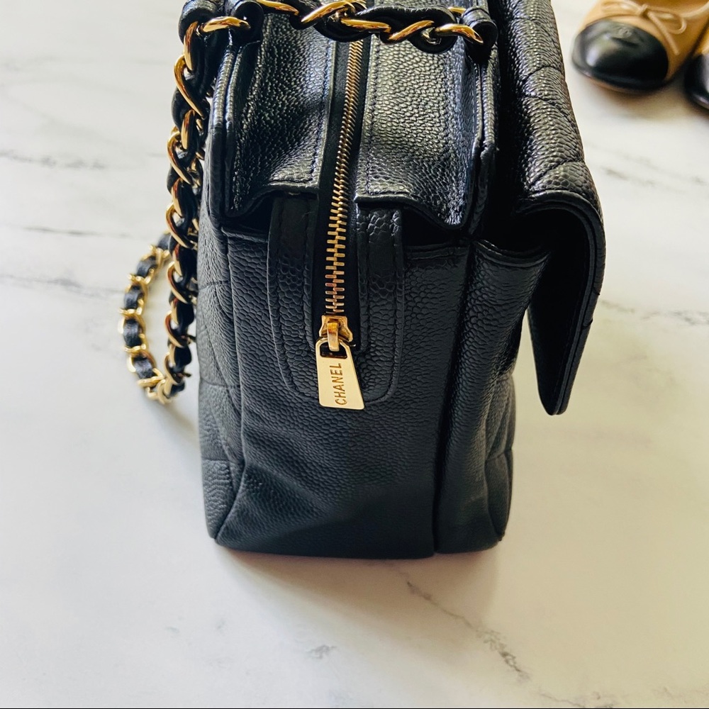 ❌SOLD❌ CHANEL Black Caviar 💎 Jumbo Flap Bag Zip - Picture 11 of 16